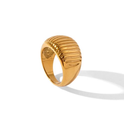 Vinger Ring in edelstaal, 304 roestvrij staal, gold plated, mode sieraden & verschillende grootte voor keus, gouden, Verkocht door PC