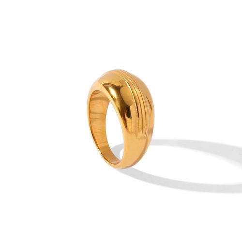 Vinger Ring in edelstaal, 304 roestvrij staal, gold plated, mode sieraden & verschillende grootte voor keus, gouden, Verkocht door PC