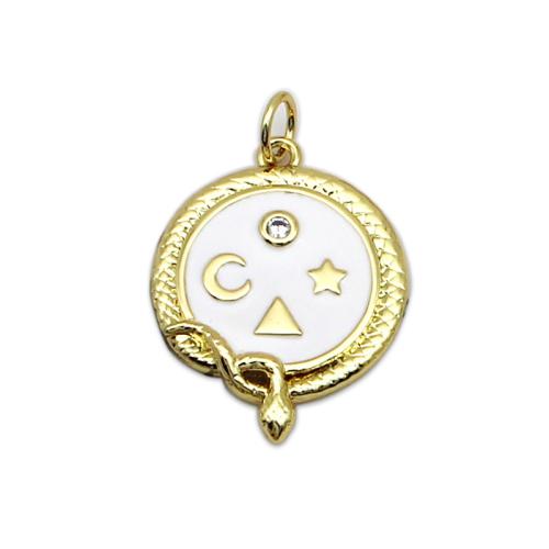 Cubic Zirconia Micro Pave Brass Pendant with Shell plated DIY & micro pave cubic zirconia Sold By PC