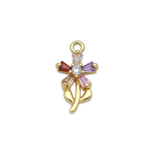 Cubic Zirconia Micro Pave bronze Pingente, cobre, banhado, DIY & micro pavimento em zircônia cúbica, dourado, vendido por PC