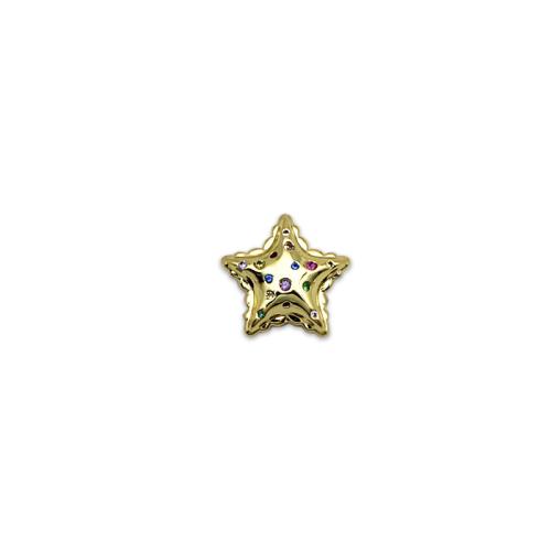 Cubic Zirconia Micro Pave Brass Pendant Star plated DIY & micro pave cubic zirconia golden Sold By PC