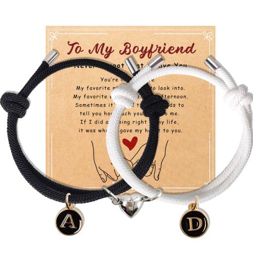 Couple Bracelet and Bangle Zinc Alloy with Milan Cord 2 pieces & Unisex & enamel Length Approx 16 cm Sold By Set