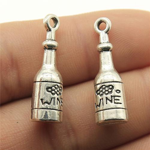 Cink ötvözet Medálok, Winebottle, galvanizált, DIY, több színt a választás, 28x8mm, Által értékesített PC