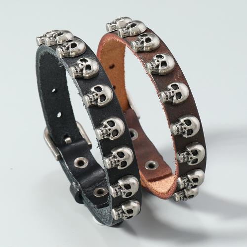 PU leder koord armbanden, Zinc Alloy, met PU, plated, voor de mens, meer kleuren voor de keuze, nikkel, lood en cadmium vrij, Verkocht door PC