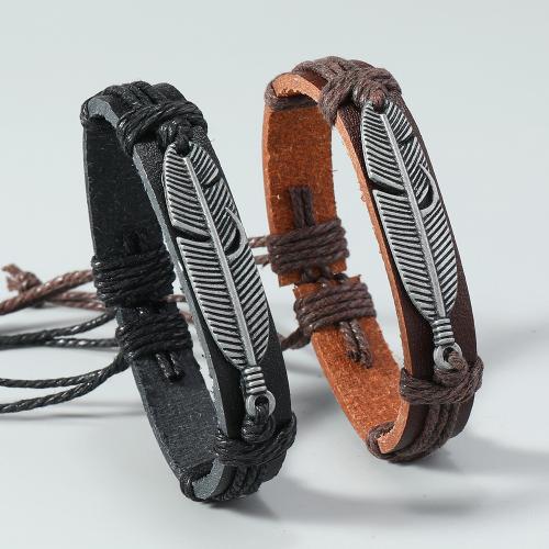 PU cavo bracciali, lega in zinco, with Canapa & PU, placcato, unisex, nessuno, assenza di nichel,piombo&cadmio, Venduto da PC