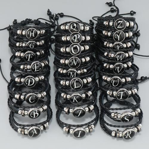 PU Schnur Armbänder, Messing, mit PU Leder & Holz & Verkupferter Kunststoff, plattiert, drei Schichten & unisex & verschiedene Stile für Wahl, keine, frei von Nickel, Blei & Kadmium, verkauft von PC