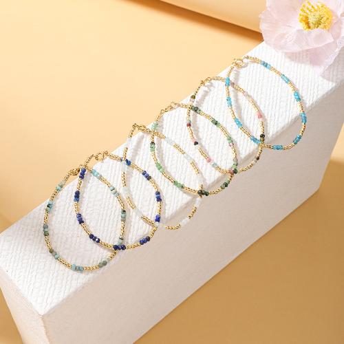 Seedbead Bracelet with Tourmalinated Quartz for woman Length 14 cm Sold By PC