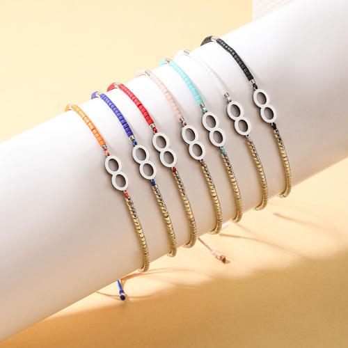 Seedbead Bracelet with Knot Cord Adjustable & for woman Length 14-28 cm Sold By PC