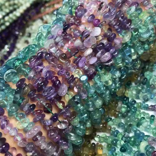 Natural Fluorite Beads irregular polished gradient color & DIY multi-colored 4mm Sold Per Approx 38-40 cm Strand