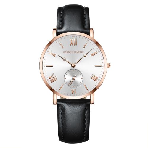 Zinc Alloy Watch Bracelet with Leather & Glass & 304 Stainless Steel Round plated Life water resistant & Chinese movement & for woman Length Approx 24.5 cm Sold By PC