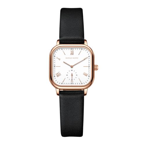 Zinc Alloy Watch Bracelet with Leather & Glass & 304 Stainless Steel Square plated Life water resistant & japanese movement & for woman Length Approx 20-24 cm Sold By PC