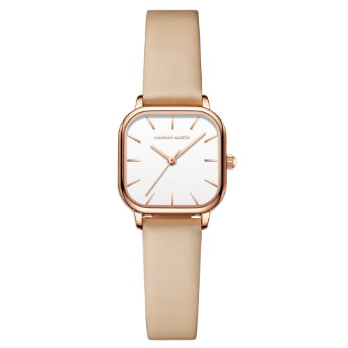 Zinc Alloy Watch Bracelet with Leather & Glass & 304 Stainless Steel Square plated Life water resistant & japanese movement & for woman Length Approx 20-24 cm Sold By PC