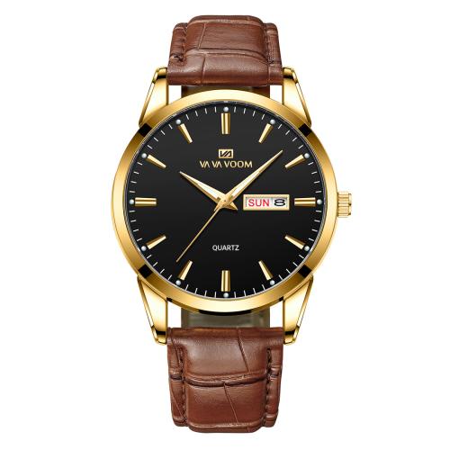 Zinc Alloy Watch Bracelet with PU Leather & Glass & 304 Stainless Steel Round plated Life water resistant & for couple Length Approx 22 cm Sold By PC