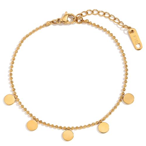 Bijoux bracelet en acier inoxydable, Acier inoxydable 304, avec 3cm chaînes de rallonge, Plaqué or 18K, bijoux de mode & pour femme, doré, Longueur Environ 16 cm, Vendu par PC