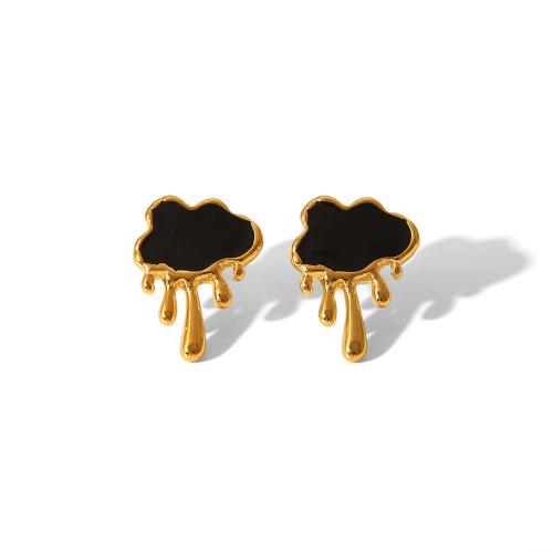 Stainless Steel Stud Earrings 304 Stainless Steel fashion jewelry & for woman golden Sold By Pair