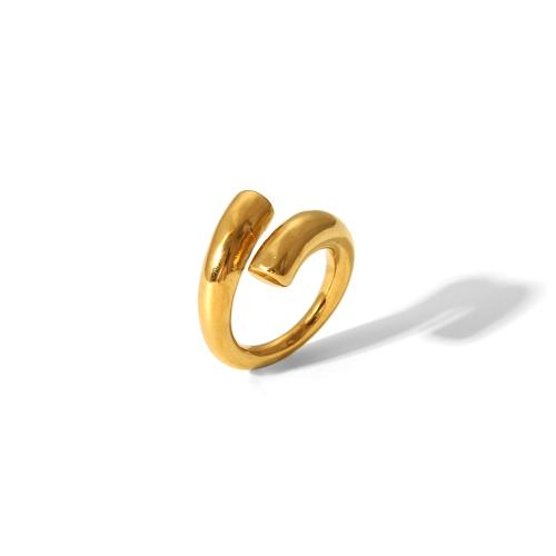 Stainless Steel Finger Ring 304 Stainless Steel 18K gold plated fashion jewelry & for woman golden Sold By PC