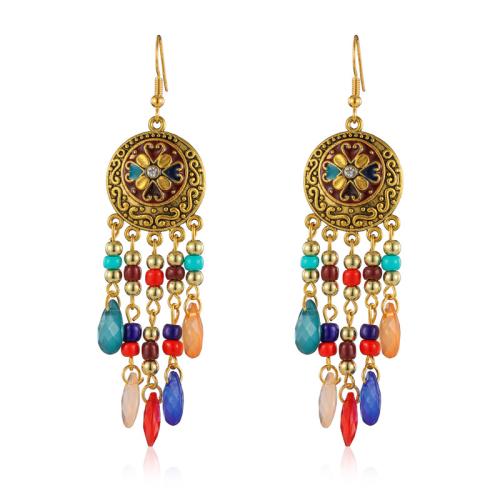 Zinc Alloy Drop Earrings fashion jewelry & for woman & enamel Sold By Pair