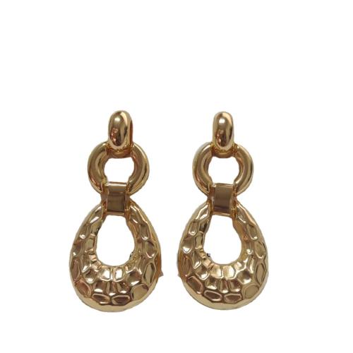 Sinc Alloy Earring Graí, jewelry faisin & do bhean & log, órga, 59x25mm, Díolta De réir Péire