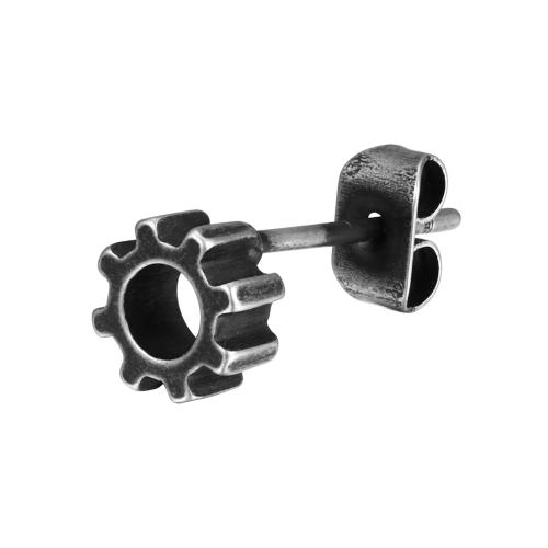 Stainless Steel Stud Earrings 304 Stainless Steel Gear Wheel fashion jewelry & for man 6mm Sold By PC