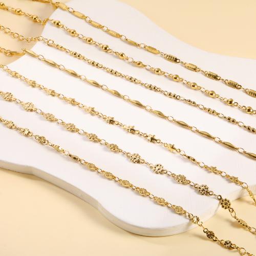 Anklet ze stali nierdzewnej, Stal nierdzewna 304, Pozłacane 18K, biżuteria moda & różne style do wyboru & dla kobiety, złoty, sprzedane przez Strand