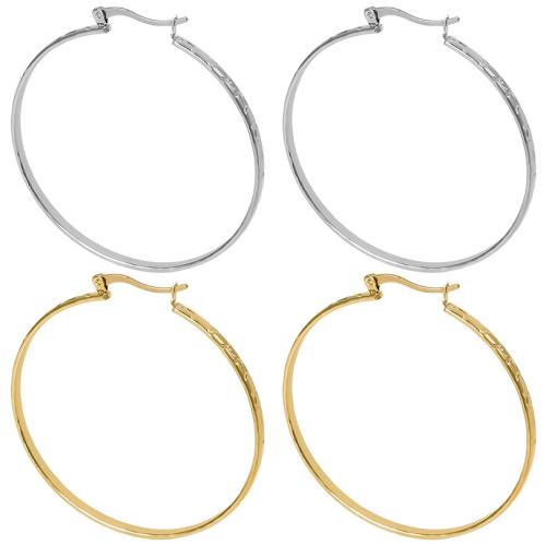 Mens Stainless Steel Hoop Korvakorut, 304 Stainless Steel, Donitsi, muoti korut & naiselle, enemmän värejä valinta, 49x53mm, Myymät Pair