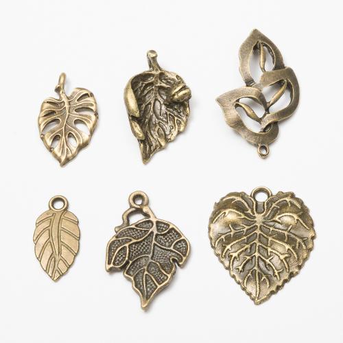 Zinklegering Leaf Hangers, Zinc Alloy, Blad, antiek brons plated, DIY & verschillende grootte voor keus, meer kleuren voor de keuze, nikkel, lood en cadmium vrij, Ca 100pC's/Bag, Verkocht door Bag