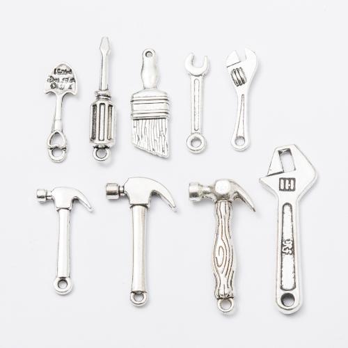 Zinklegering Hangers, Zinc Alloy, antiek zilver plated, DIY & verschillende grootte voor keus, meer kleuren voor de keuze, nikkel, lood en cadmium vrij, Ca 100pC's/Bag, Verkocht door Bag