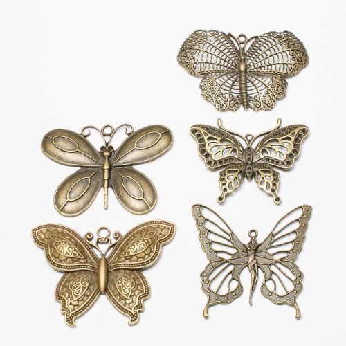 Zinc Alloy Animal Pendants Butterfly antique bronze color plated DIY nickel lead & cadmium free Approx Sold By Bag