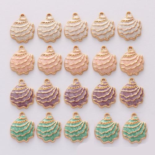 Zinc Alloy Enamel Pendants Shell gold color plated DIY nickel lead & cadmium free Approx Sold By Bag