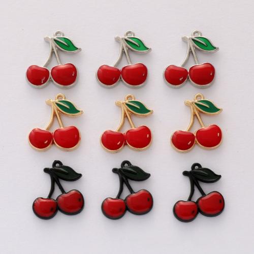 Zinc Alloy Enamel Pendants Cherry plated DIY nickel lead & cadmium free Approx Sold By Bag