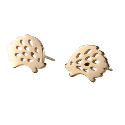 Roestvrij staal Stud Earrings, 304 roestvrij staal, Egel, mode sieraden & voor vrouw, meer kleuren voor de keuze, 11.90x8.20mm, Verkocht door pair