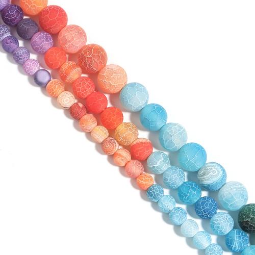 Natural Effloresce Agate Beads Round DIY multi-colored Sold Per Approx 38 cm Strand