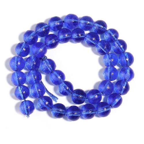 Fashion Glass Beads Round DIY sapphire Sold Per Approx 38 cm Strand