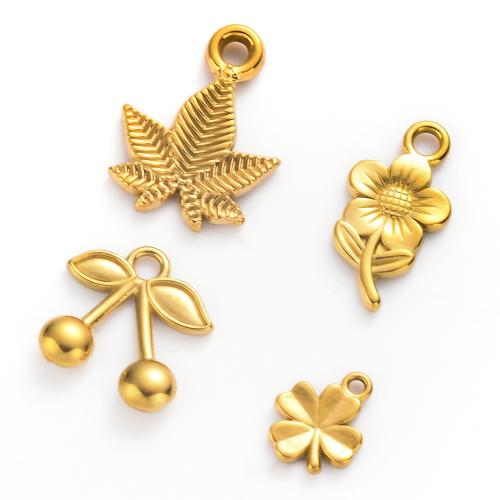 Stainless Steel Pendants 304 Stainless Steel gold color plated DIY Sold By Bag