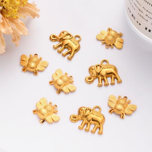 Stainless Steel Pendants 304 Stainless Steel gold color plated DIY Sold By Bag