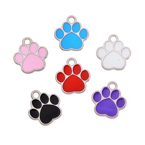 Zinc Alloy Enamel Pendants Claw silver color plated DIY mixed colors nickel lead & cadmium free Sold By PC