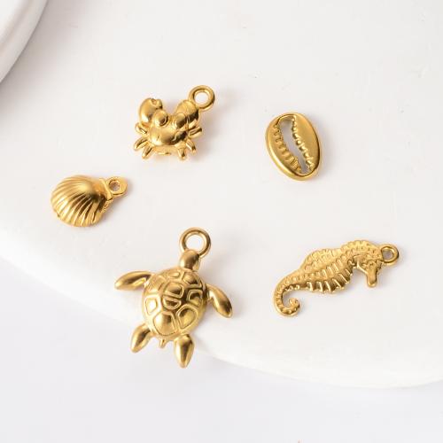 Titanium Steel Pendants gold color plated DIY Sold By Bag