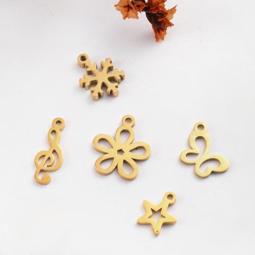 Titanium Steel Pendants gold color plated DIY Sold By Bag