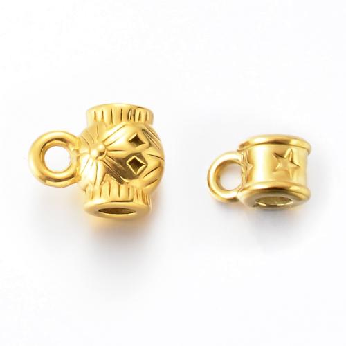 Titanium Steel Bail Bead gold color plated DIY Sold By Bag