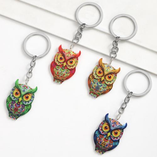 Zinc Alloy Key Lås, Akryl, med Zinc Alloy, Owl, mode smykker, flere farver til valg, 30x100mm, Solgt af PC