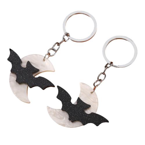 Zinc Alloy Key Clasp Acrylic with Zinc Alloy Bat fashion jewelry black Sold By PC