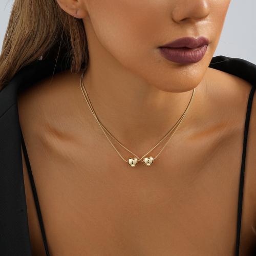 Zinc Alloy Jewelry Necklace with 7cm extender chain gold color plated fashion jewelry golden nickel lead & cadmium free Length 36 cm Sold By PC