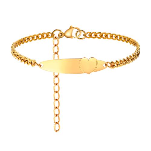 Stainless Steel Jewelry Bracelet 304 Stainless Steel gold color plated fashion jewelry & for woman Length 6.3-8.3 Inch Sold By PC