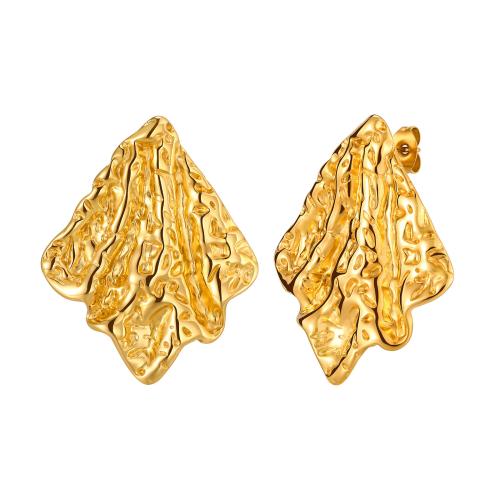 Roestvrij staal Stud Earrings, 304 roestvrij staal, gold plated, mode sieraden & voor vrouw, Verkocht door pair