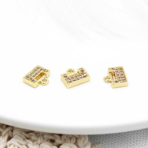 Cubic Zirconia Micro Pave Brass Pendant Lock plated DIY & micro pave cubic zirconia golden Sold By PC