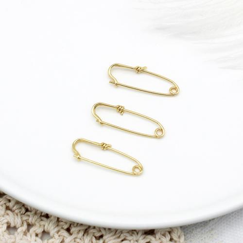 Brass Safety Pin plated DIY golden Sold By PC