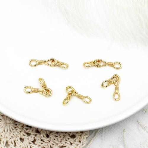 Brass Jewelry Clasps plated DIY & micro pave cubic zirconia golden Sold By PC