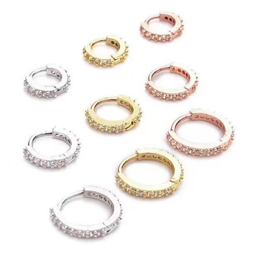 Huggie Anneau d'oreille, Acier inoxydable 304, unisexe & normes différentes pour le choix & pavé de micro zircon, plus de couleurs à choisir, Vendu par PC