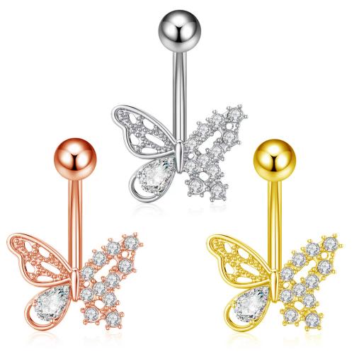 Belly Ring Ottone, unisex & Micro spianare cubic zirconia, nessuno, Venduto da PC