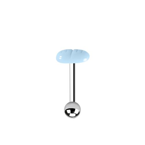 Stainless Steel Tongue Ring 304 Stainless Steel with Acrylic plated Unisex blue Sold By PC